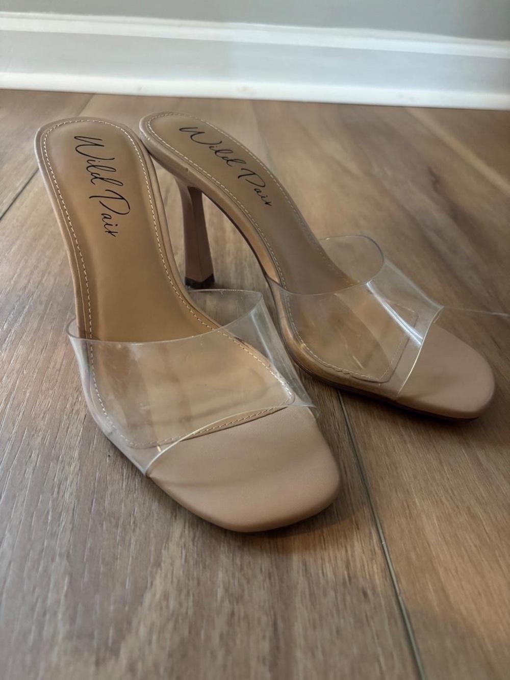 Nude Pumps with Clear Strap